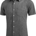 Men'S Linen Shirts Casual Button down Short Sleeve Summer Beach Shirt Hawaiian Vacation Shirts