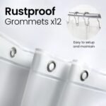 Bathroom Shower Curtain - Waterproof Plastic Shower Curtain Premium PEVA Non-Toxic with Rust Proof Grommets Clear 8G Heavy Duty Bathroom Accessories 72X72
