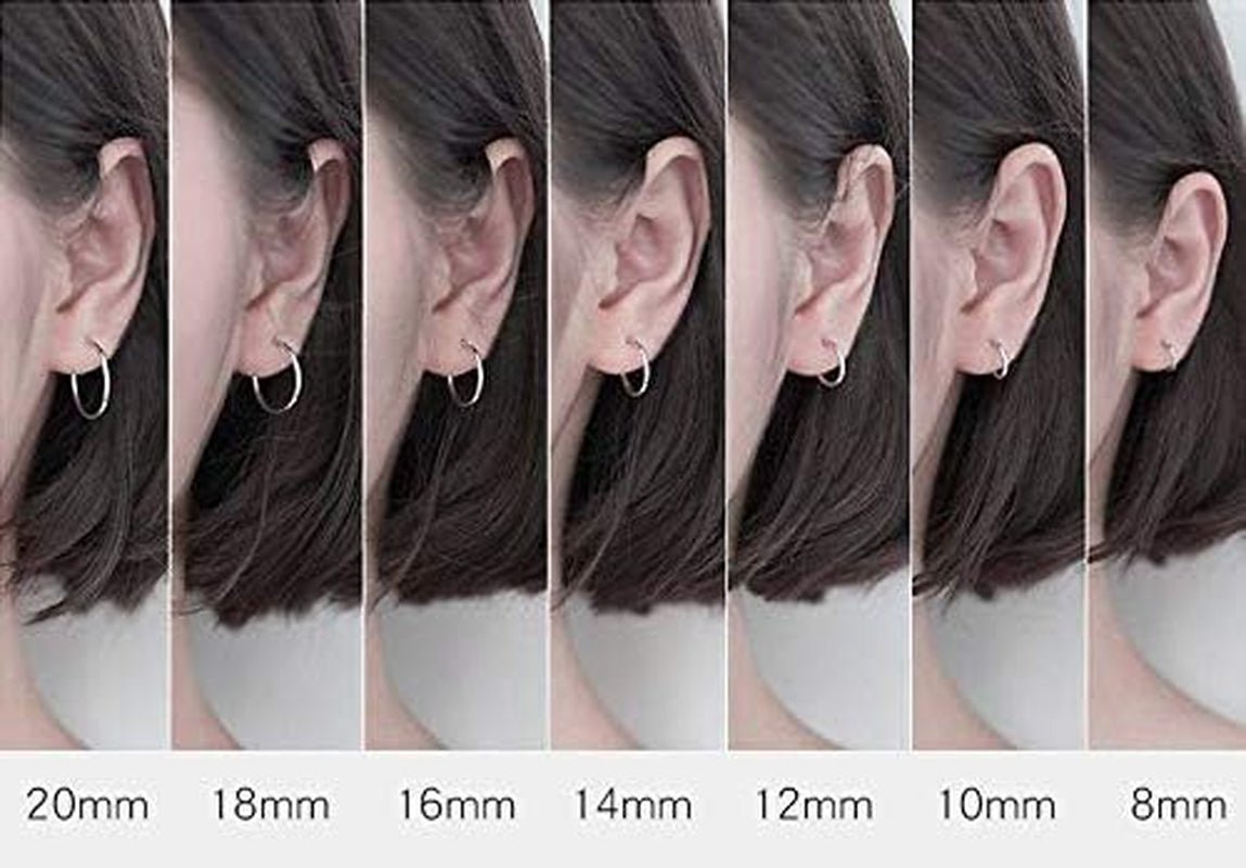 14K Gold Filled Small Hoop Earrings for Cartilage Nose, Tiny Thin 7Mm Piercing Hoop Ring 22 Gauge