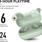 A1 Mini Wireless Earbuds Bluetooth 5.3 in Ear Light-Weight Headphones Built-In Microphone, IPX5 Waterproof, Immersive Premium Sound Long Distance Connection Headset with Charging Case, Green