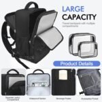 Carry-On Backpack for Men Women, Travel Backpack Flight Approved, Personal Item Backpack Bag on Airplanes, Black Backpacks for Traveling, Travel Essentials Must Haves