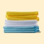 Microfiber Cleaning Cloths, Non-Abrasive, Reusable and Washable, Pack of 24, Blue/White/Yellow, 16" X 12"
