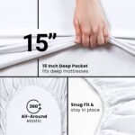 Queen Fitted Sheet - Bottom Sheet - Deep Pocket - Soft Microfiber - Shrinkage and Fade Resistant - Easy Care -1 Fitted Sheet Only (White)