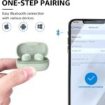 A1 Mini Wireless Earbuds Bluetooth 5.3 in Ear Light-Weight Headphones Built-In Microphone, IPX5 Waterproof, Immersive Premium Sound Long Distance Connection Headset with Charging Case, Green