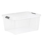 IRIS 45QT Clear Storage Bin with Buckles, 6-Pack