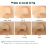 14K Gold Filled Small Hoop Earrings for Cartilage Nose, Tiny Thin 7Mm Piercing Hoop Ring 22 Gauge