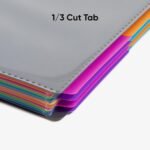 Project Organizer, 24 Pockets, Grey with Assorted Bright Tabs, Tear Resistant Poly, 1/3-Cut Tabs, Letter Size (89206)