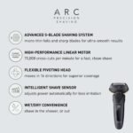 ARC5 Electric Razor for Men with Pop-Up Trimmer, Wet Dry 5-Blade Electric Shaver with Intelligent Shave Sensor and 16D Flexible Pivoting Head - ES-LV67-K (Black)