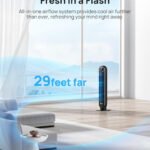 Tower Fan for Bedroom, 25Ft/S Velocity Quiet Floor Fan, 90° Oscillating Fans for Indoors with 4 Speeds, 4 Modes, 8H Timer, Standing Fans, Bladeless Fan, Black, Nomad One (DR-HTF007)