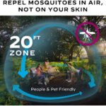 Patio Shield Mosquito Repellent E-Series Rechargeable Repeller; 20’ Mosquito Protection Zone; Includes 12-Hour Repellent Refill; No Spray, Flame or Scent; Bug Spray Alternative