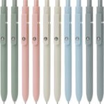 Gel Pens, 10Pcs 0.5Mm Black Ink Pens Quick Dry Ink Pens Fine Point Smooth Writing Pen for Journaling Note Taking, Pens Ballpoint for School Office Home (10Pcs Morandi)