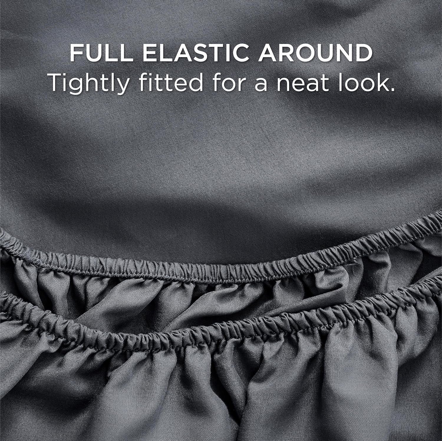 Queen Sheets Grey - Soft Sheets for Queen Size Bed, 4 Pieces Hotel Luxury Queen Sheet Set, Easy Care Polyester Microfiber Cooling Bed Sheet Set