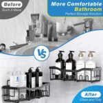 Shower Caddy 5 Pack,Adhesive Shower Organizer for Bathroom Storage&Home Decor&Kitchen,No Drilling,Large Capacity,Rustproof Stainless Steel Bathroom Organizer,Shower Shelves for inside Shower