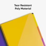 Project Organizer, 24 Pockets, Grey with Assorted Bright Tabs, Tear Resistant Poly, 1/3-Cut Tabs, Letter Size (89206)