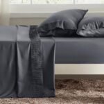 Queen Sheets Grey - Soft Sheets for Queen Size Bed, 4 Pieces Hotel Luxury Queen Sheet Set, Easy Care Polyester Microfiber Cooling Bed Sheet Set