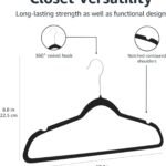 Slim, Velvet, Non-Slip Suit Clothes Hangers, Black/Silver - Pack of 50
