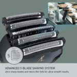ARC5 Electric Razor for Men with Pop-Up Trimmer, Wet Dry 5-Blade Electric Shaver with Intelligent Shave Sensor and 16D Flexible Pivoting Head - ES-LV67-K (Black)