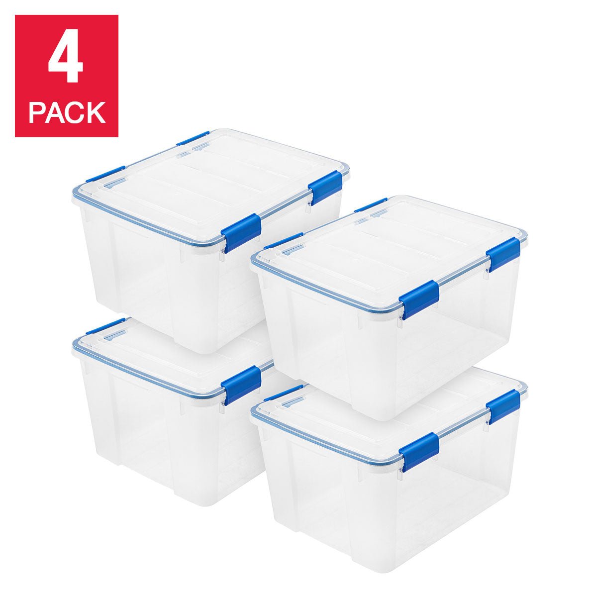 IRIS 44 Quart Weatherpro Storage Bin, 4-Pack