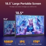 Large Portable Monitor-18.5 Inch Computer Gaming Display 100Hz 120% Srgb FHD 1080P USB-C HDMI IPS Screen for Laptop Mac Surface PC PS4/PS5 Xbox with Kickstand VESA Mountable Speakers