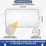 Car Windshield Sun Shade | Reflector Sunshade Offers Ultimate Protection for Car Interior | Cool Reflective Sun Blocker Fits Small Sedans, Mini Suvs, & Hatchbacks | Medium (64X32 Inches)