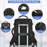 Carry-On Backpack for Men Women, Travel Backpack Flight Approved, Personal Item Backpack Bag on Airplanes, Black Backpacks for Traveling, Travel Essentials Must Haves