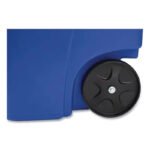 Rubbermaid Commercial BRUTE Recycling Rollout Trash Can with Hinged Lid, Blue 50 Gal.
