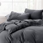 Queen Sheets Grey - Soft Sheets for Queen Size Bed, 4 Pieces Hotel Luxury Queen Sheet Set, Easy Care Polyester Microfiber Cooling Bed Sheet Set