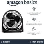 11-Inch Air Circulator Fan with 90-Degree Tilt Head and 3 Speed Settings, Ultra Quiet (30 Db), Lightweight (3 LBS), Black, 6.3"D X 11.1"W X 10.9"H