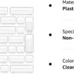 25 PCS Clear Plastic Drawer Organizers Set, 4-Size Versatile Bathroom and Vanity Drawer Organizer Trays, Storage Bins for Makeup, Bedroom, Kitchen Gadgets Utensils and Office