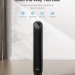 Tower Fan for Bedroom, 25Ft/S Velocity Quiet Floor Fan, 90° Oscillating Fans for Indoors with 4 Speeds, 4 Modes, 8H Timer, Standing Fans, Bladeless Fan, Black, Nomad One (DR-HTF007)