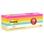 Self-Stick Notes, Assorted Colors, 24-Count