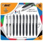 Grip 4 Color Ball Pens with 3 Color + Pencil Set, 10-Count