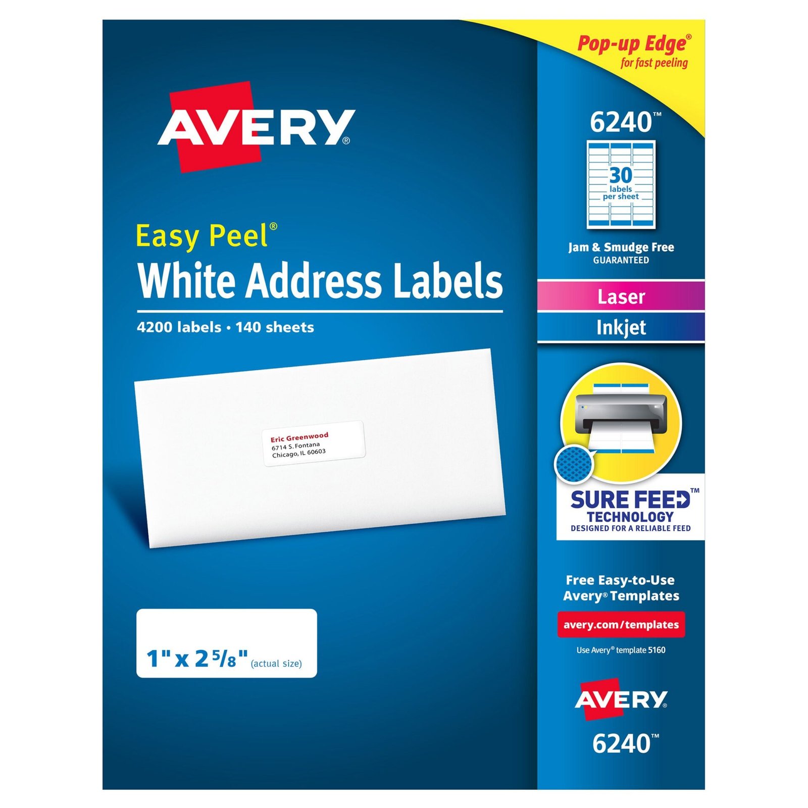 Easy Peel Address Labels, 4200-Count