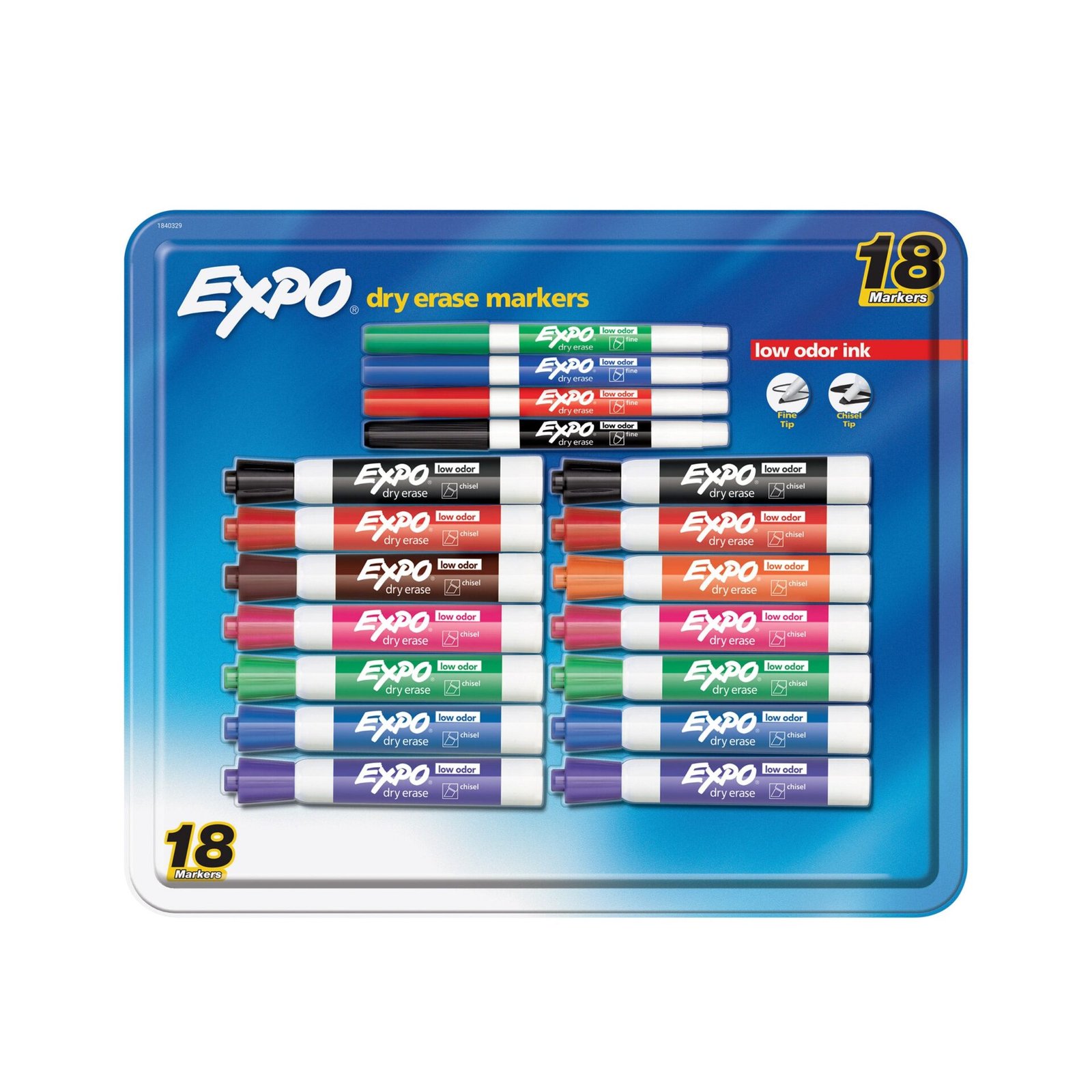 Low Odor Dry Erase Markers, 18-Count
